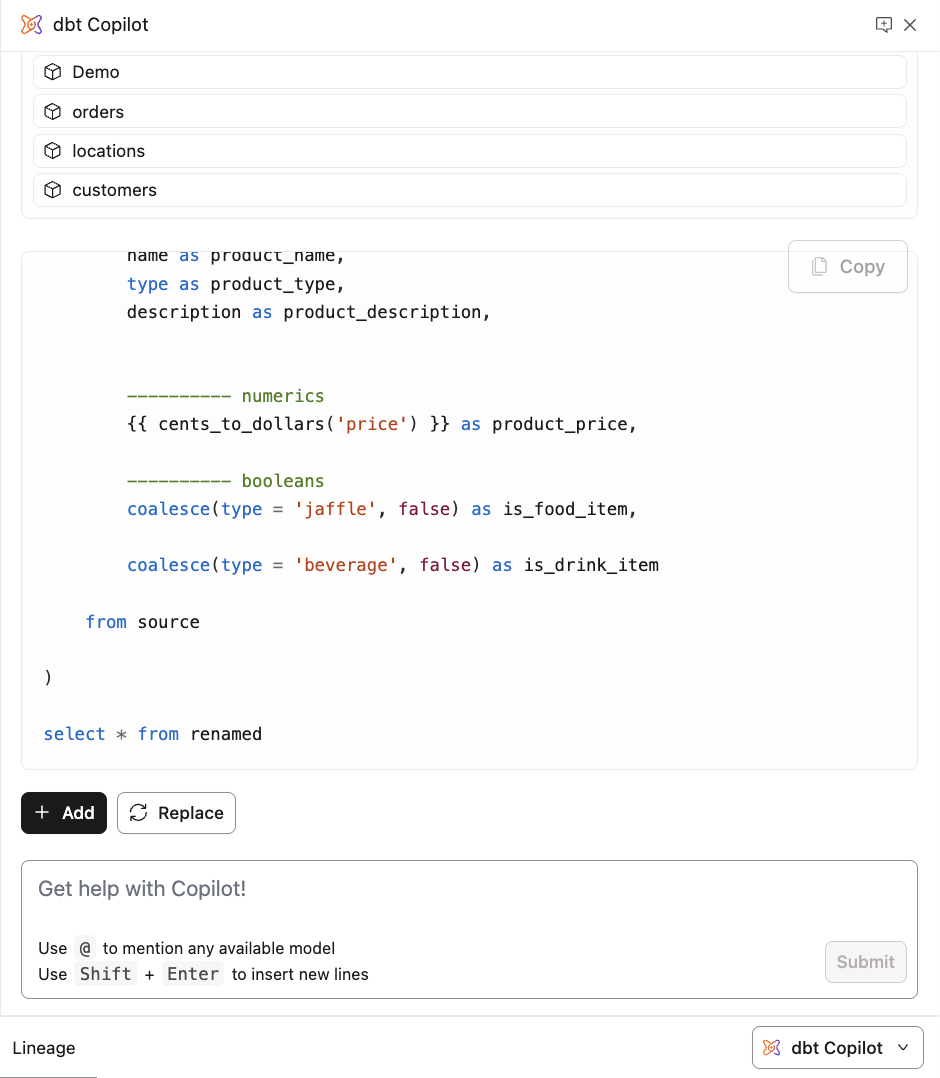 Add and replace buttons. Add and replace buttons.